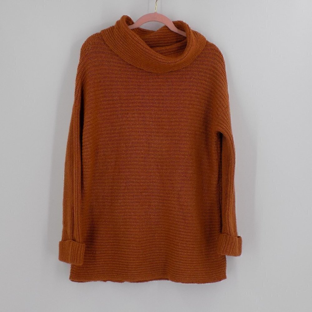 Pilcro Anthropologie Pullover Sweater Cowl Neck Long Sleeve Size S Cedar Rust